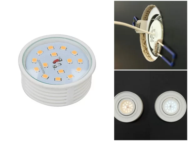 Led-line 5x 5W Slim LED Einbauleuchte Warmweiß 400lm 20mm Höhe 230V Ø50mm Einbaustrahler 5