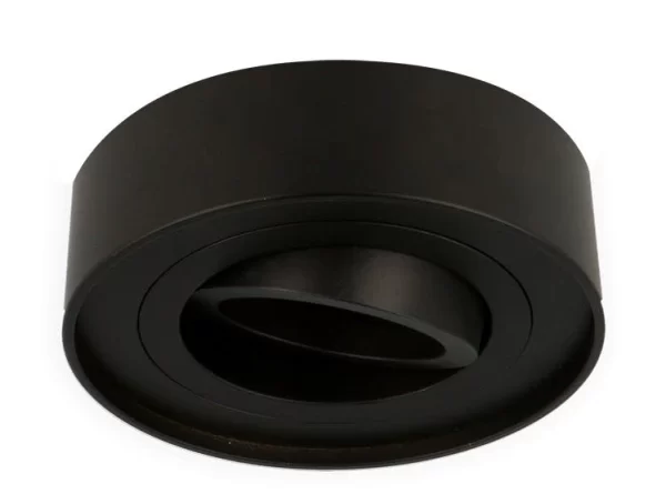 Led-line GU10 Deckenleuchte 5W LED Warmweiß Aufbaustrahler Aufputz Schwenkbar 45° Rund Schwarz 1