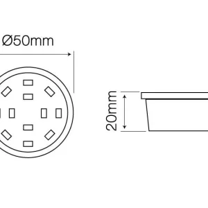 Led-line 5x 5W Slim LED Einbauleuchte Warmweiß 400lm 20mm Höhe 230V Ø50mm Einbaustrahler 19