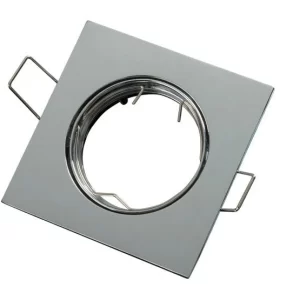 Led-line GU10 Einbaustrahler Einbaurahmen Eckig Ø75mm Bohrloch Schwenkbar 45° Aluminium Patin 17