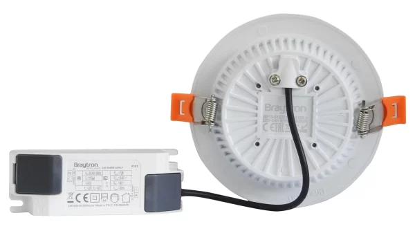 Braytron 12W LED Panel Einbaustrahler Spot Einbauleuchte Ø120mm Kaltweiß 1200lm Deckenleuchte Rund 7