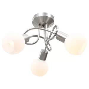 VidaXL Deckenleuchte Glas-Lampenschirme Für 3 E14 Glühlampen 15
