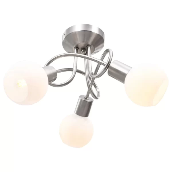 VidaXL Deckenleuchte Glas-Lampenschirme Für 3 E14 Glühlampen 5