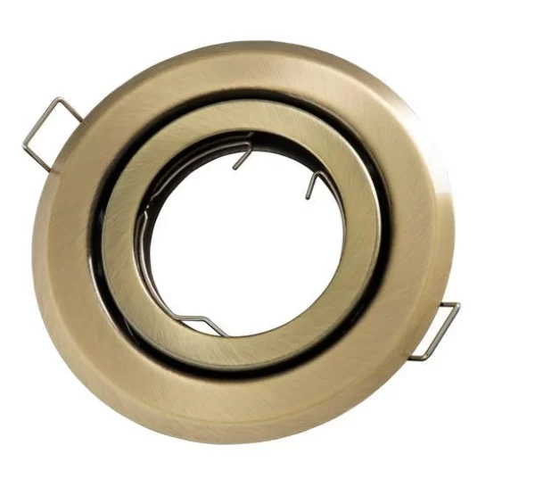 Led-line GU10 Einbaustrahler Einbaurahmen Rund Ø85mm Bohrloch Schwenkbar 35° Eisen Inkl. GU10 Fassung Chrome 6