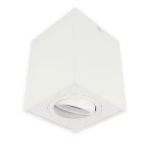 Braytron Deckenleuchte GAMA-SS Aufbaustrahler Aufputz 80x80mm Schwenkbar 45° Eckig Weiß Mit GU10 Fassung 13