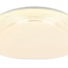 Globo Lighting LUCAS Deckenleuchte Metall Weiß, Acryl Opal, Sparkle Dekor, D:400, H:100, Inkl. 1xLED 24W 230V, 2400lm Source, 1790lm Output, 3000K 4